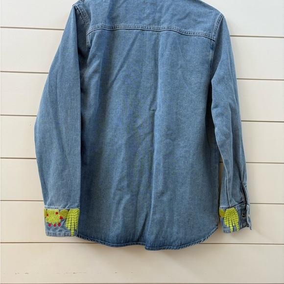Embroidered Denim Button-Up Shirt - Picture 5 of 6